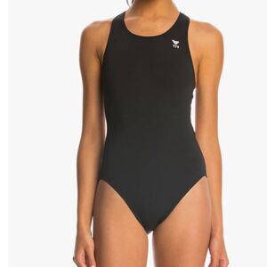TYR Solid Maxfit One Piece Swimsuit, Black, Size 38XL / 12, NWT